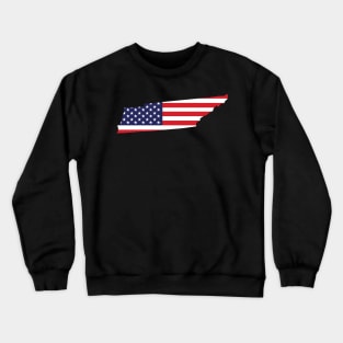 Tennessee State Shaped Flag Background Crewneck Sweatshirt